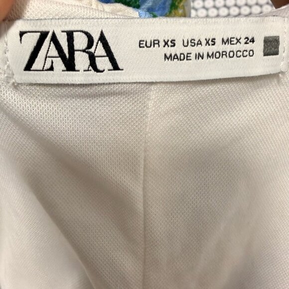 Zara Floral Linen-Blend Mini Dress Flowers Size XS Blogger’s Favourite - Picture 9 of 13